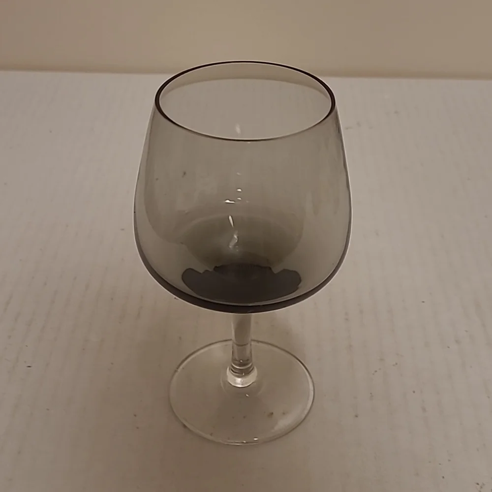 Beautiful Set of 6 Smoke Gray Stemware